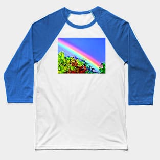 Cartoon Rainbow Garden Baseball T-Shirt